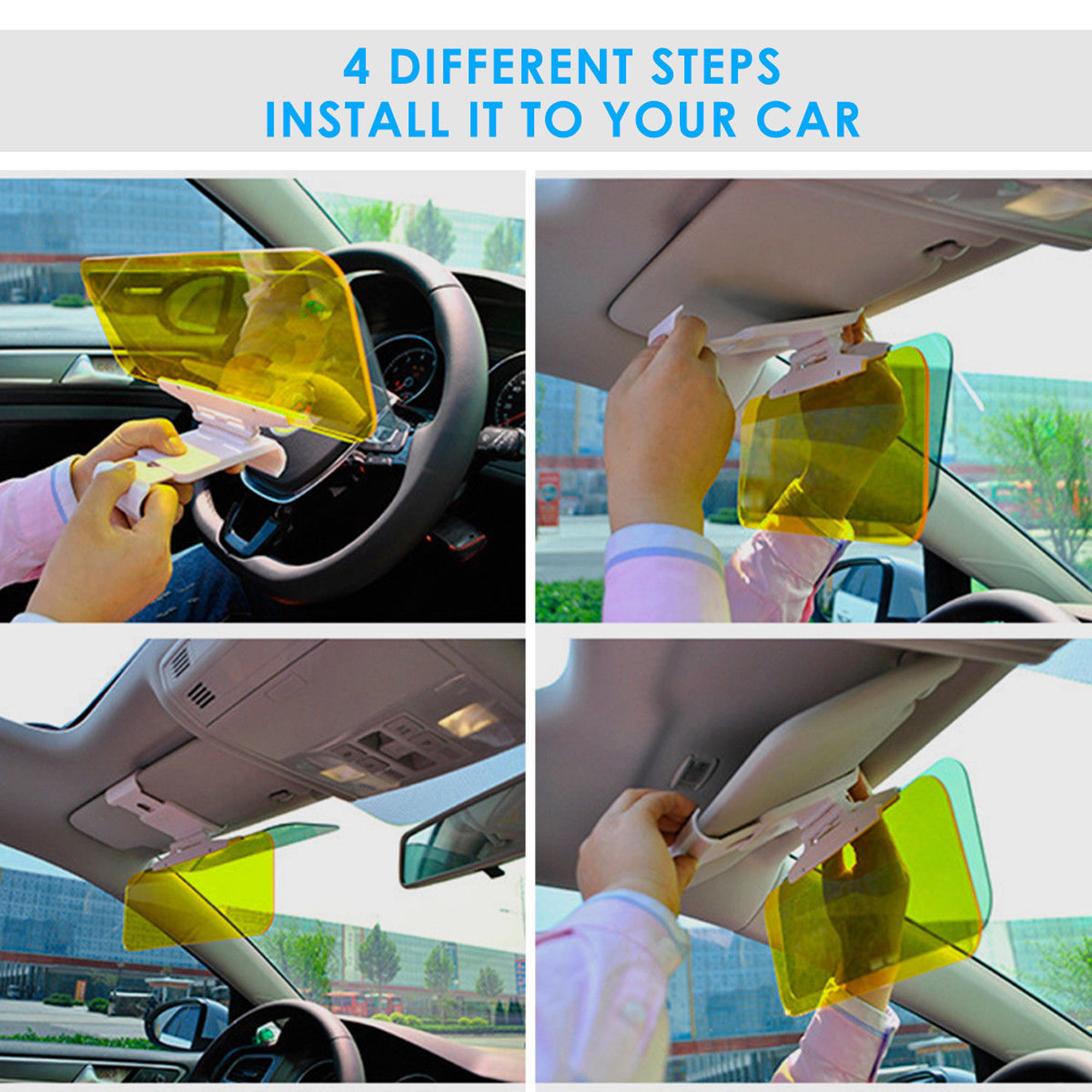 Car Dual Panel Flip Anti-Glare Sun Visor Car Anti-Glare Vision