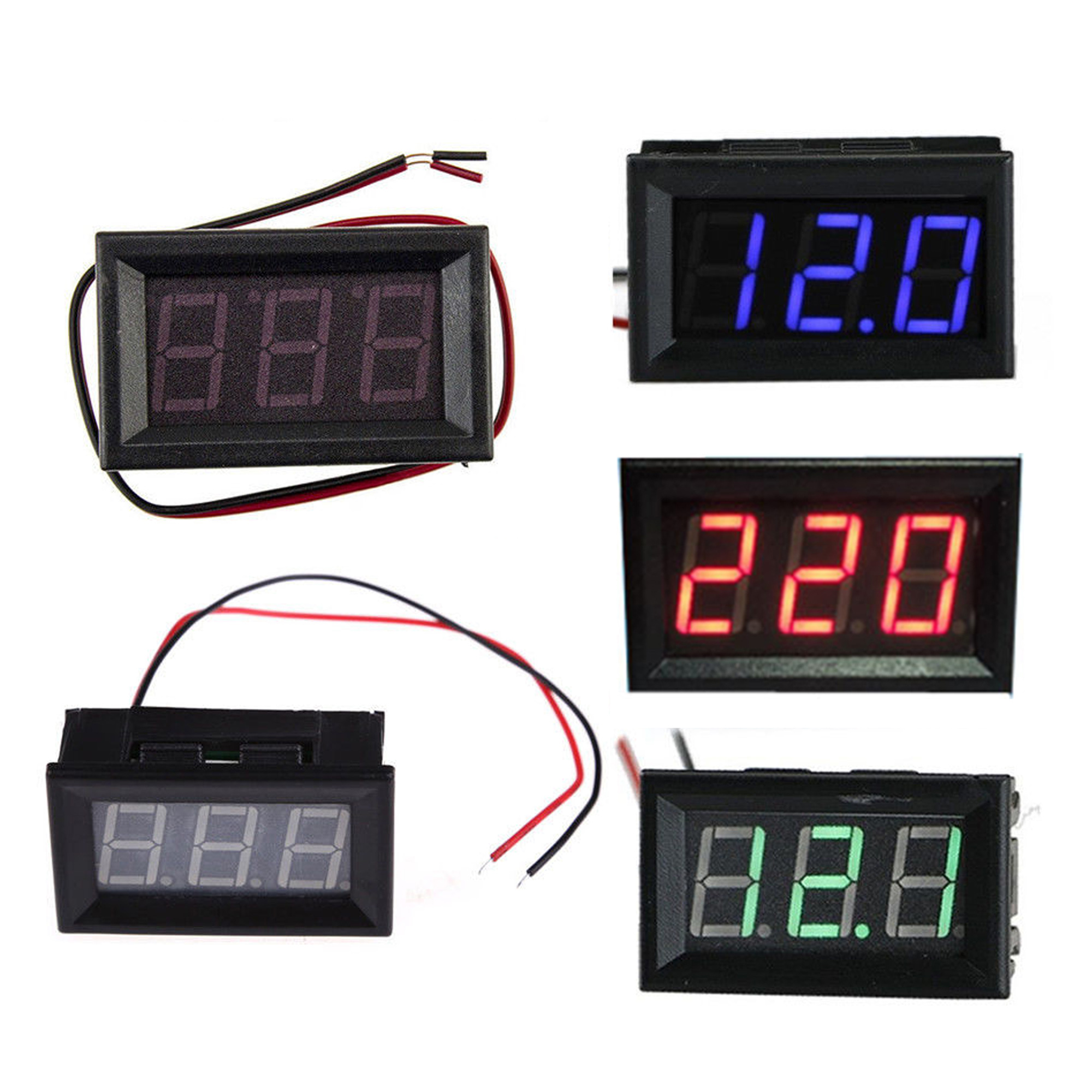 Green LED Panel Meter Digital Voltmeter DC 0V To 30V Three-wrie ASS