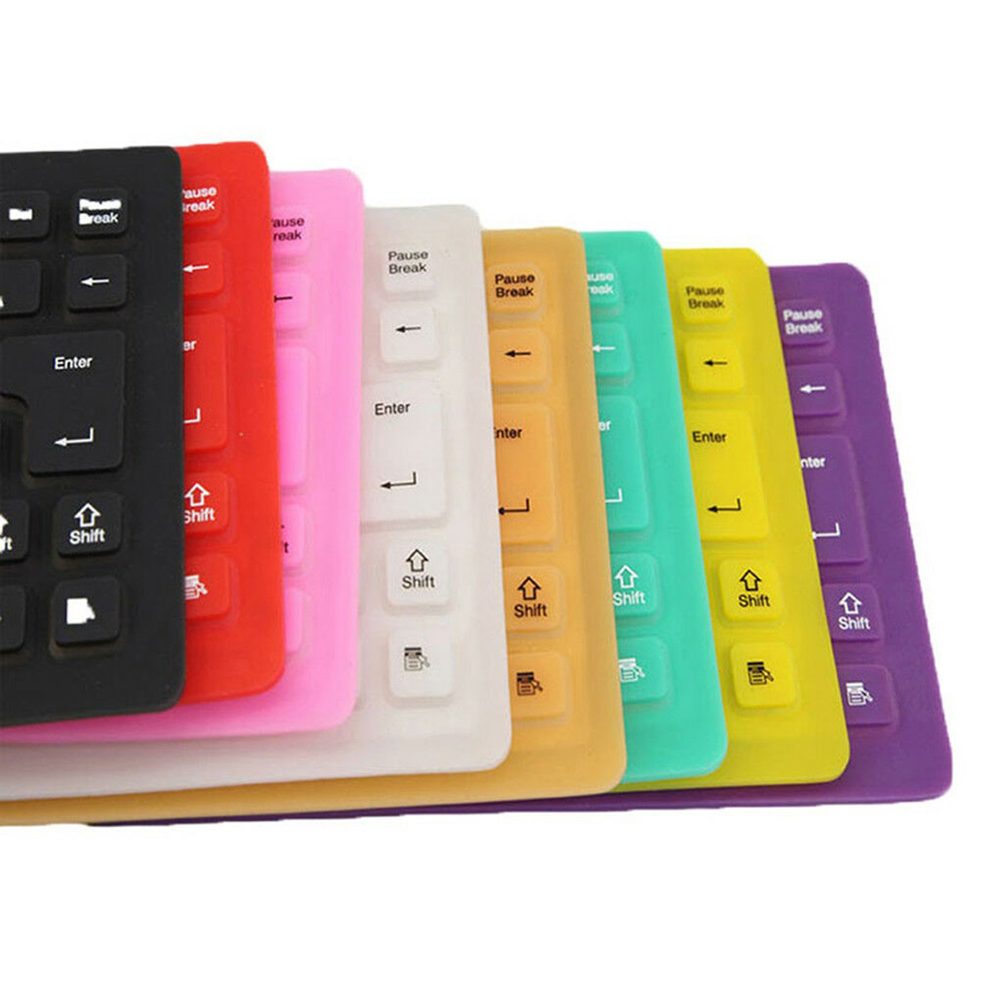 Green Connection Portable USB 2.0 Silicone Foldable Keyboard – Yellow (85 Keys)