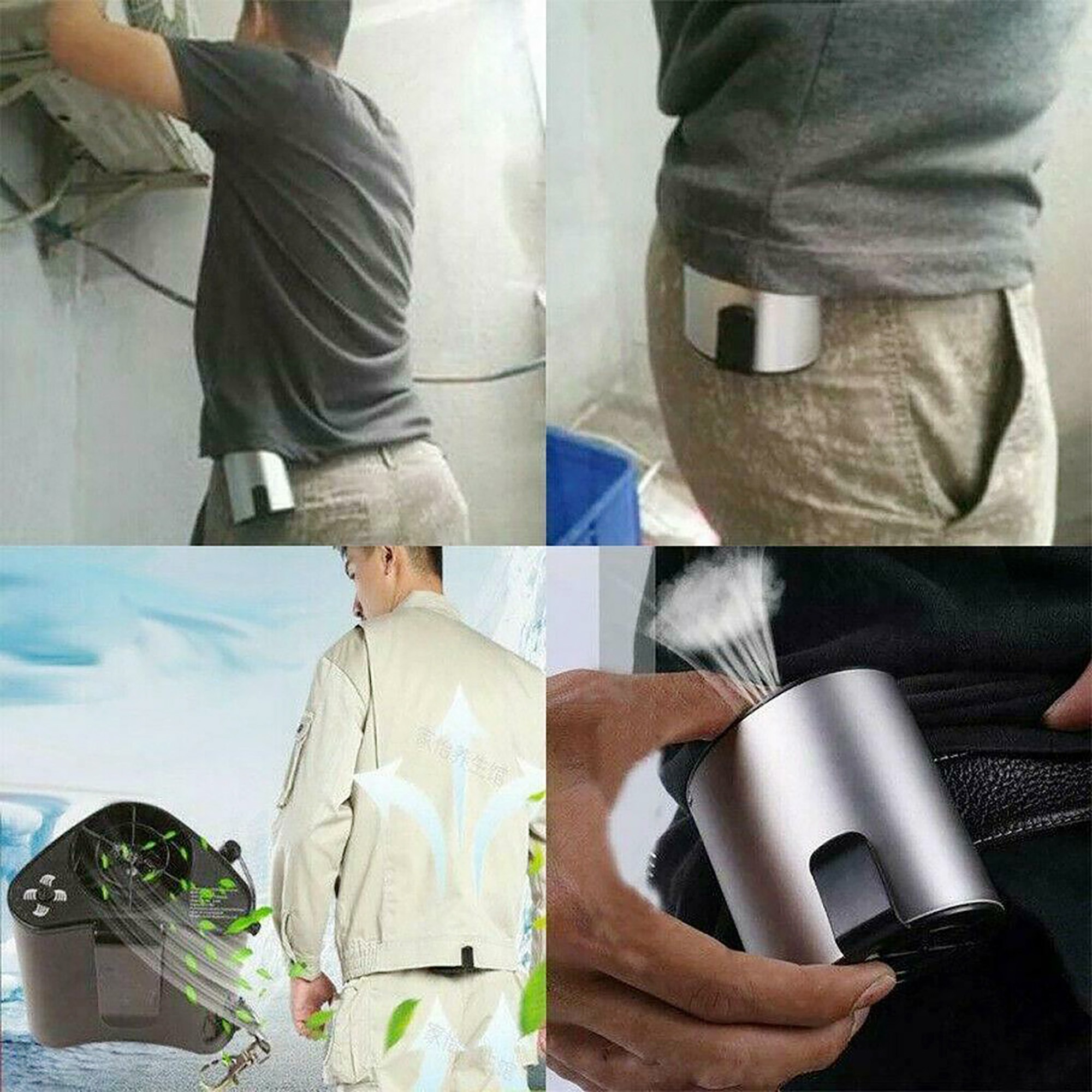 Mobile Air Conditioning Cooler USB Waist Fan Portable Mini Fan for Outdoor Hot