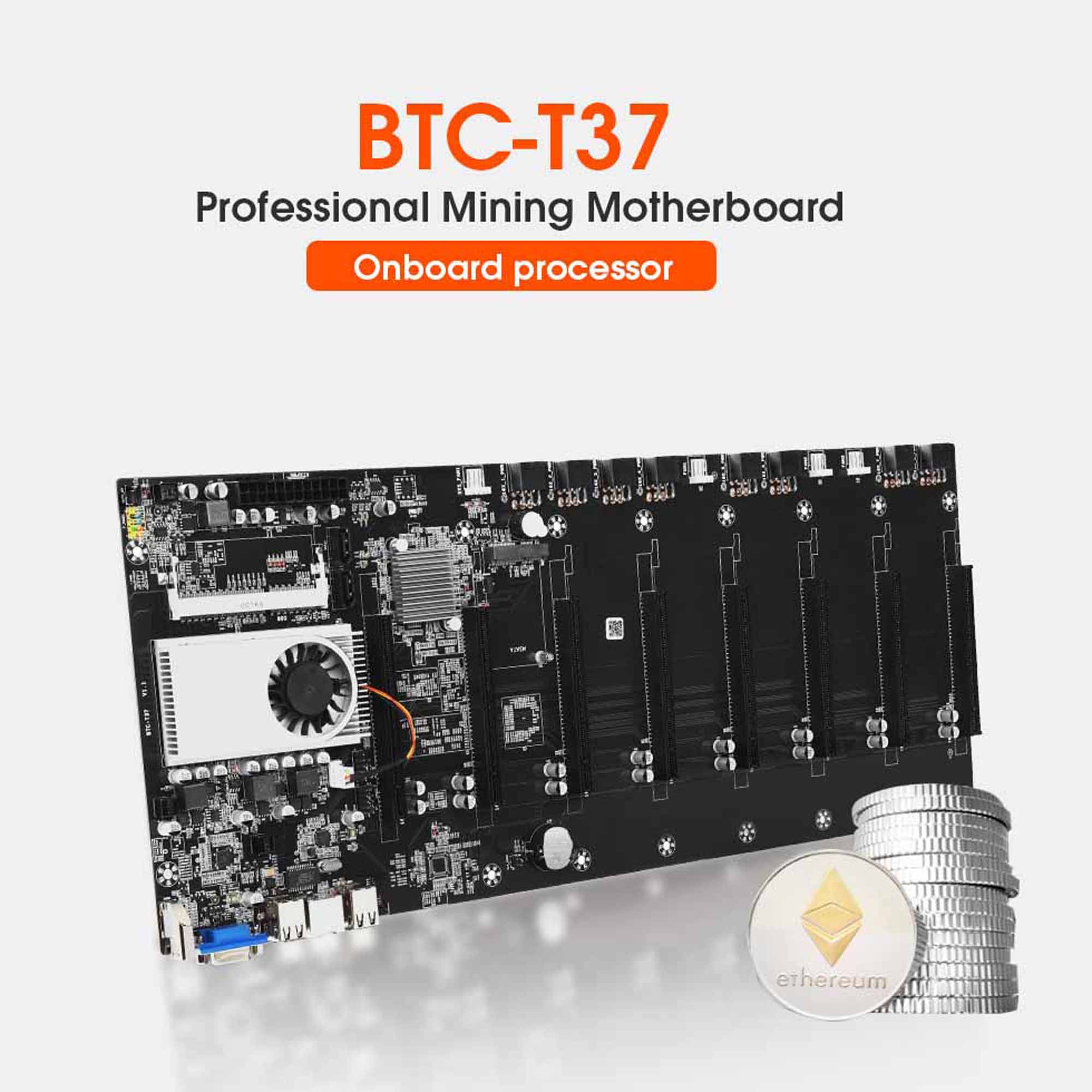 BTC-37 Cryptocurrency Mining Machine Motherboard CPU Set 8 PCI Slot DDR3  Memory | eBay