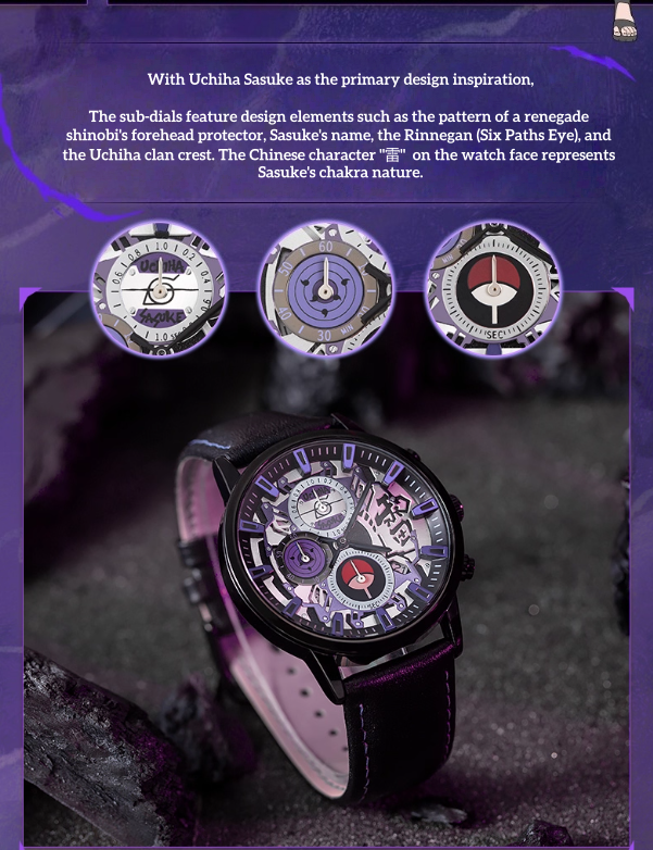 Xingyunshi Co-branded Naruto Five-Hand Quartz Watch - Sasuke