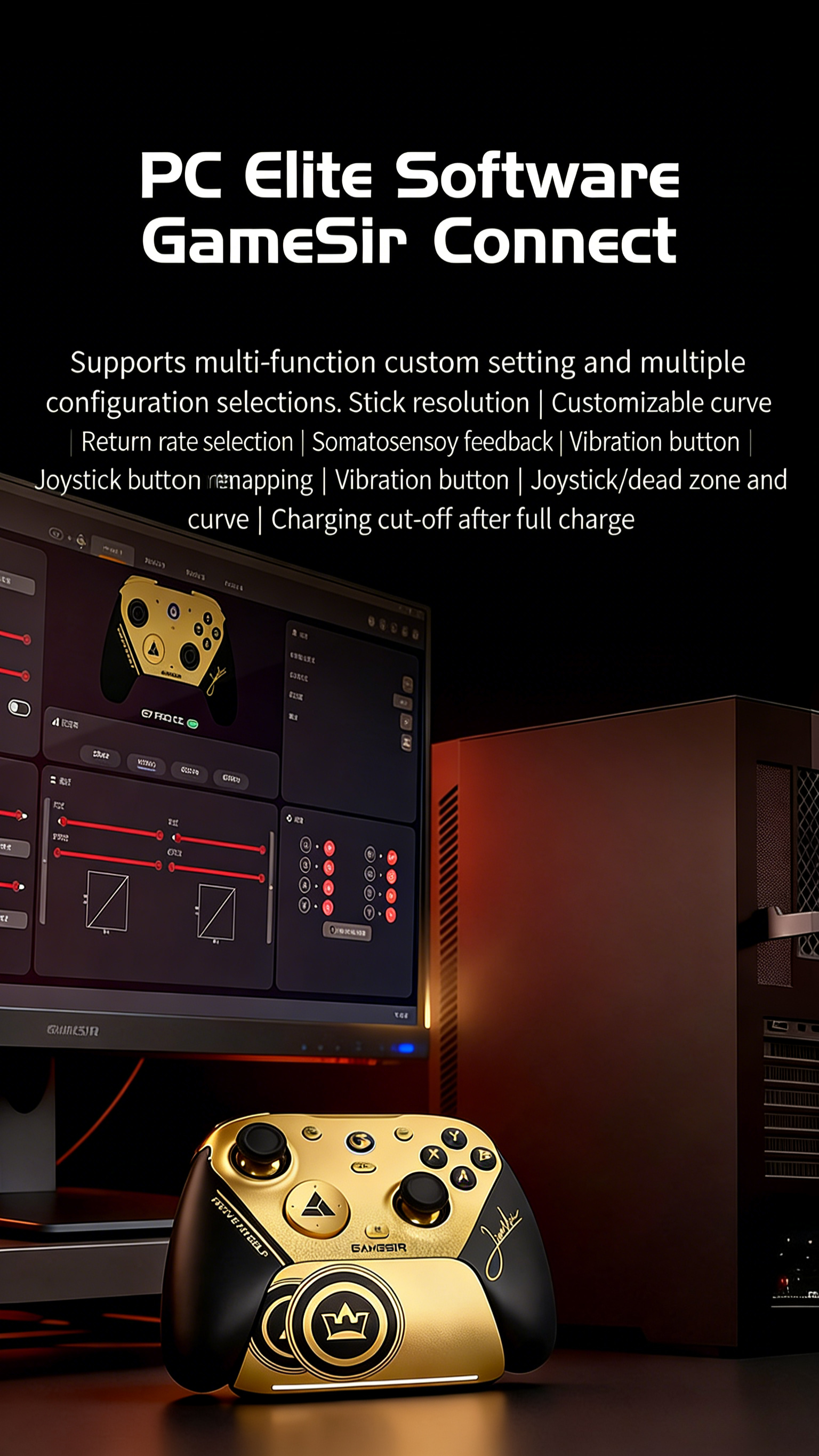 新品未開封 GameSir G7 pro 8K Champion Edition GameSir G7 Pro 8K PC Champion Edition stuns in black and gold