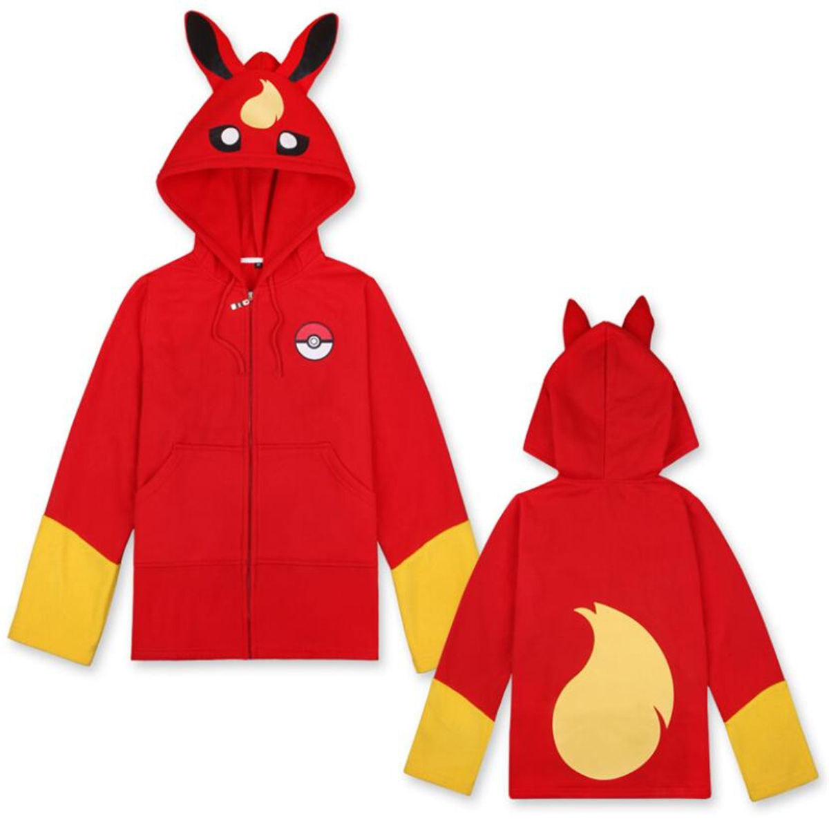 Japan anime Game Pokemon Go Flareon Hoodies Sweatshirts Zipper Coat Jacket