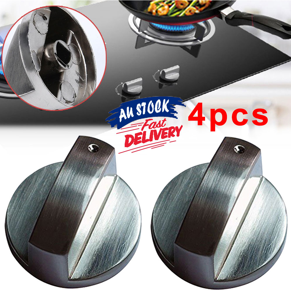 Stoves Stove Universal Knobs Oven 6mm Knob(4pcs) Silver Control Cooker