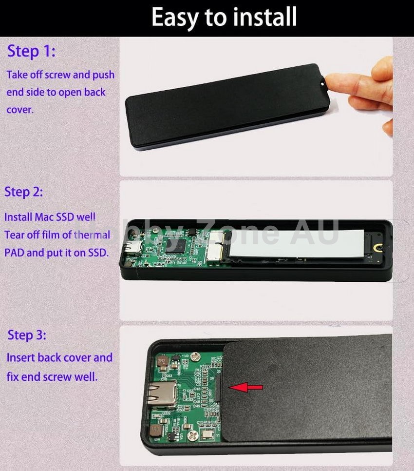 2013/14/15/16 MacBook Air Pro 12+16 Pins SSD to USB 3.2 Converter