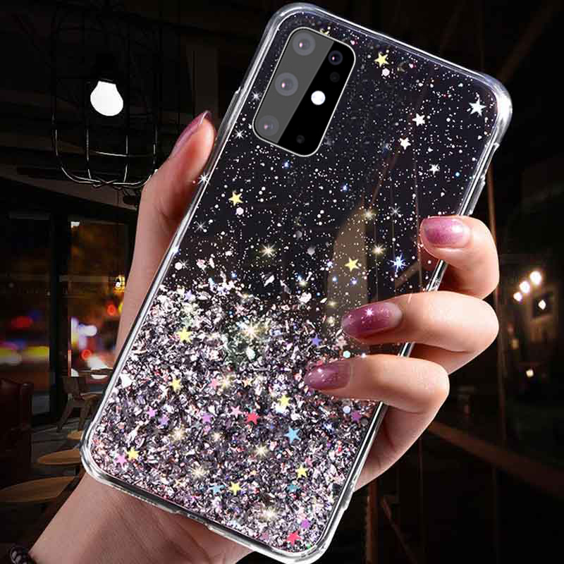 For Samsung S24 S23 S22 S21 FE A54 A14 Sparkling Shockproof TPU Soft Phone Case - Picture 13 of 15