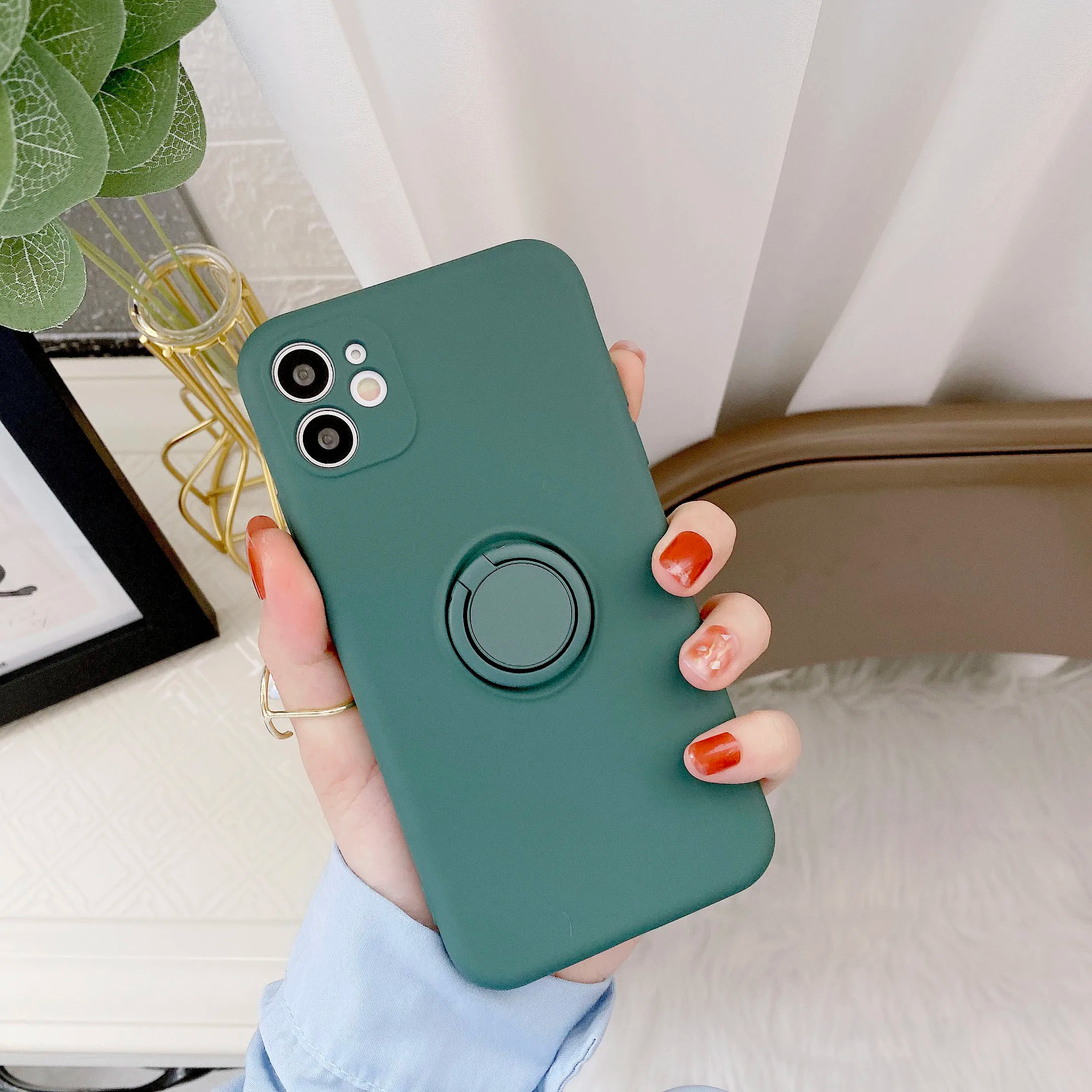 For iPhone 15 14 13 12 XR 8 7 Plus XS Magnetic Shockproof Ring Holder Case Cover - Picture 25 of 28