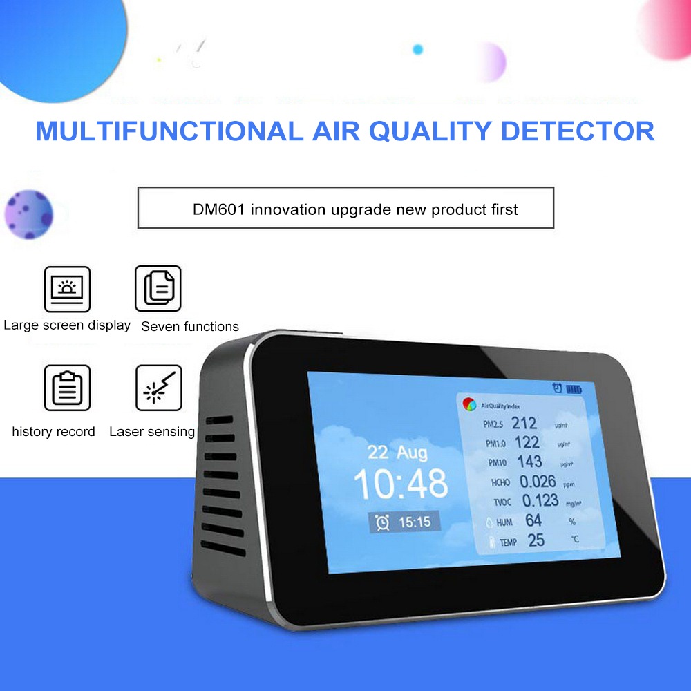 Air quality monitor PM2.5 gas detector Indoor/Outdoor Digital PM1.0