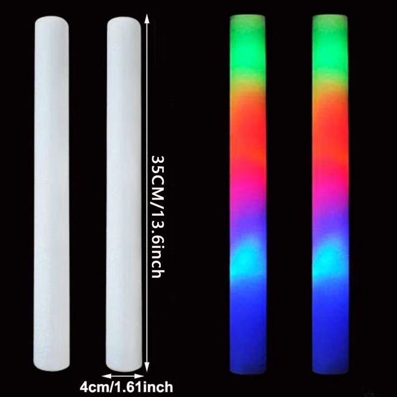 50-300 LED Light Up Foam Sticks Wand Rally Batons DJ Flashing Glow Stick Party