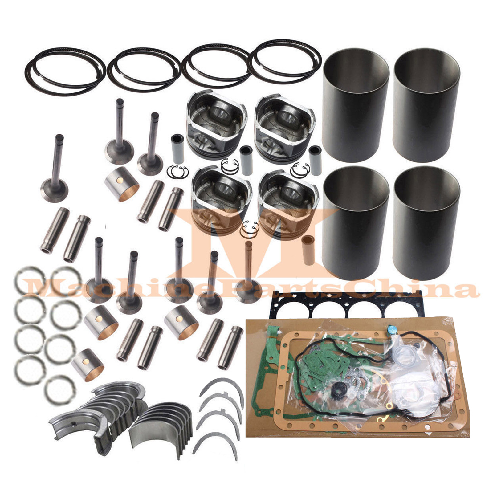 4 Cylinder Overhaul Rebuild Kit for Kubota V1505 V1505D V1505T Engine