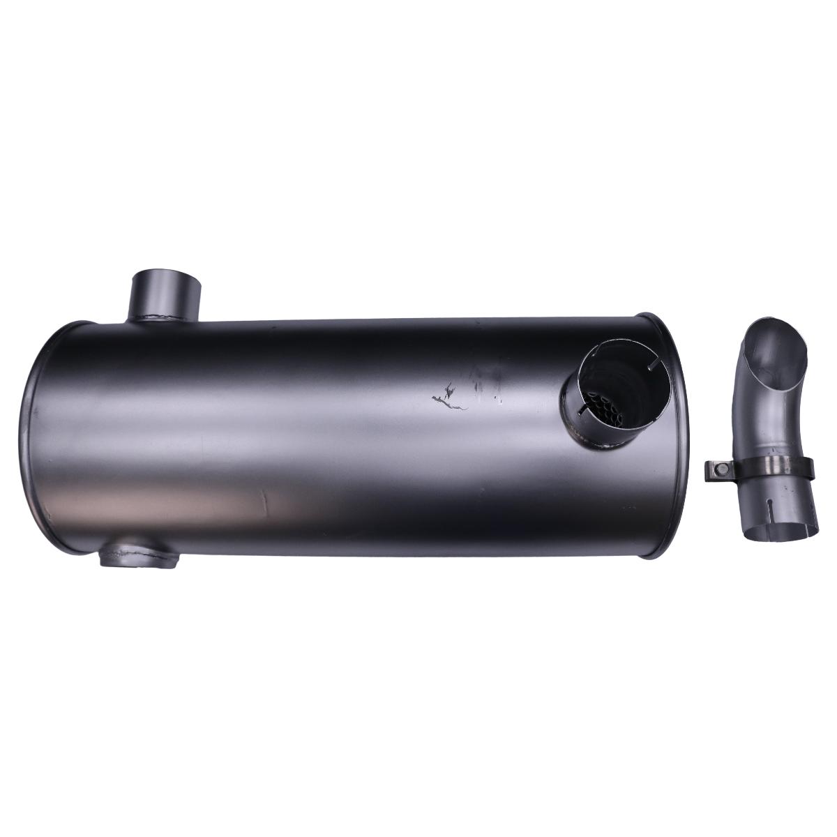 BLESS Nº48 Presuture　Triangle Muffler Bike Triangle Exhaust Silencer Long Straight (Black/Silver)