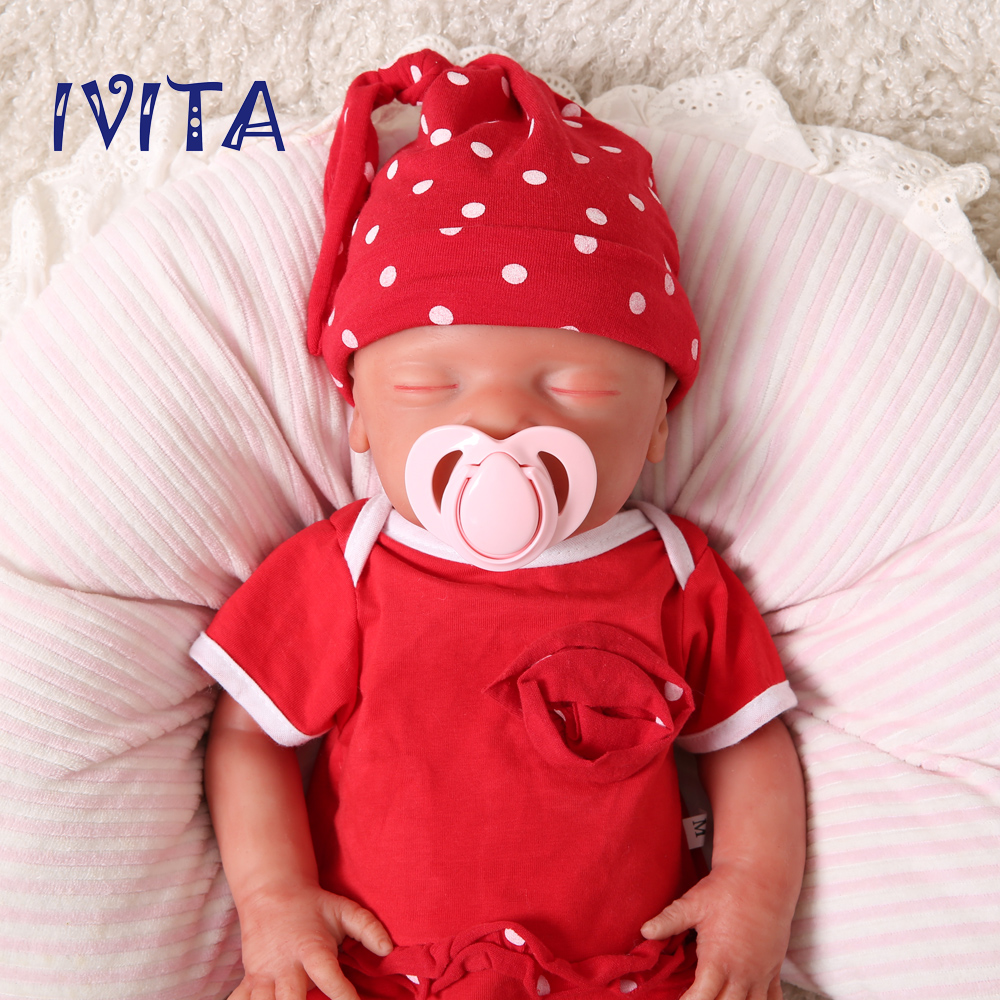 18'' Full Silicone Handmade Reborn Baby Doll Eyes Closed Sleeping Girl