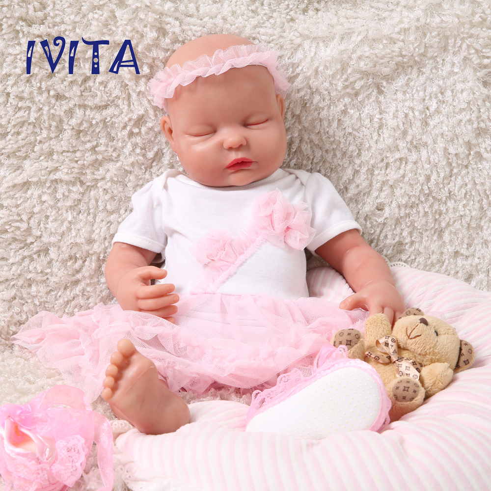 Realistic 18'' Full Silicone Reborn Doll Sleeping Baby Gril Xmas Gift