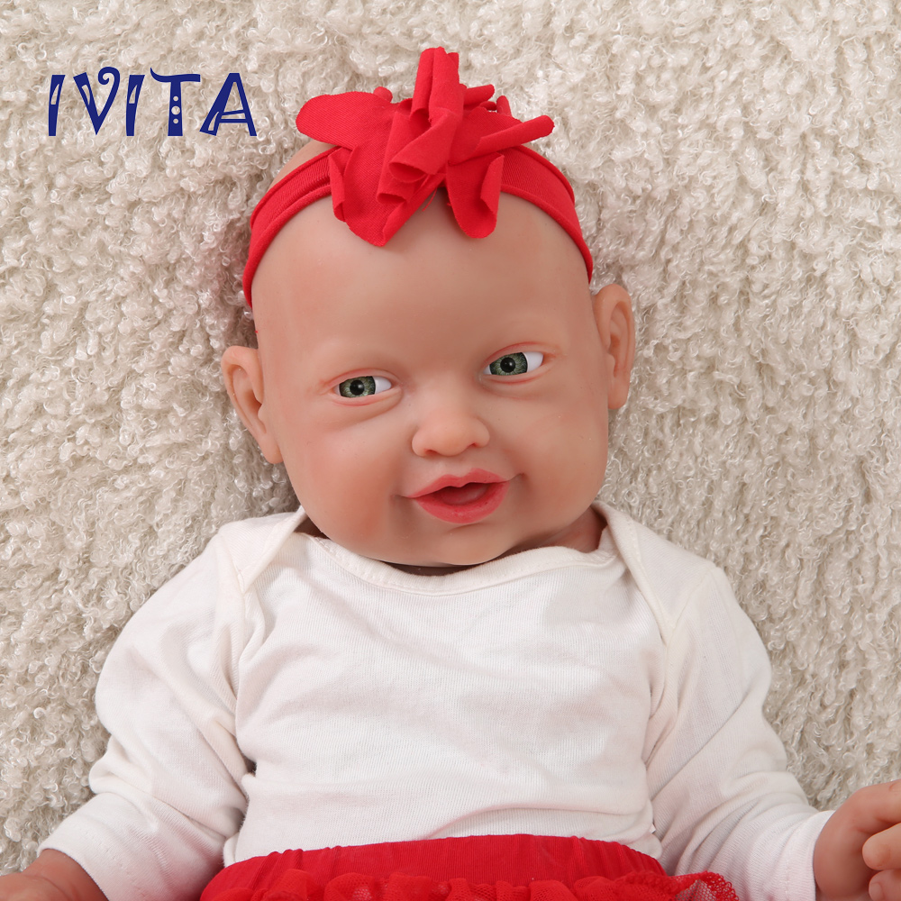 IVITA 23'' Adorable Reborn Baby GIRL Full Body Silicone Doll Kids