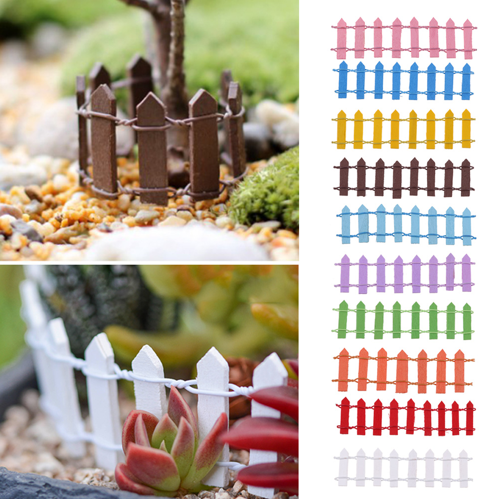Fairy Garden Kit Wood Fence Accessories Decor Miniature Terrarium Doll House YK
