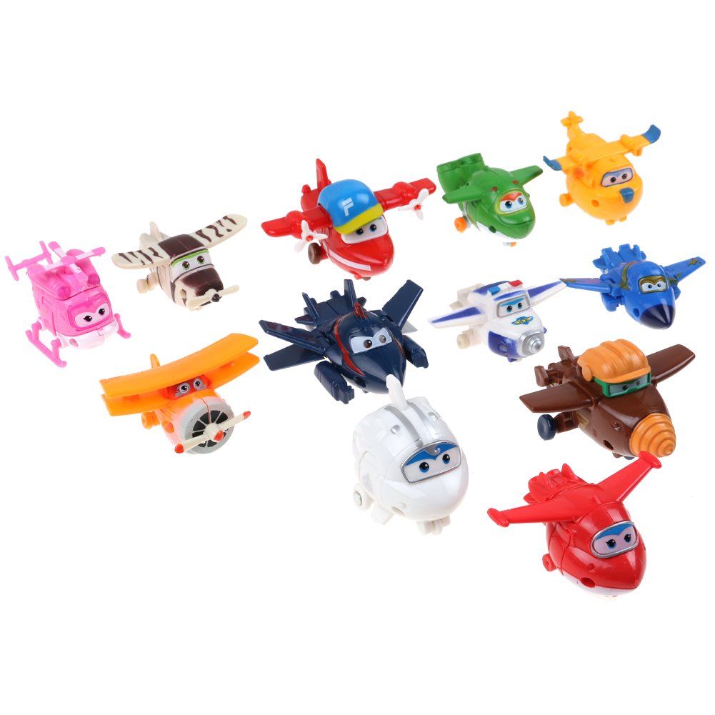 4//8//12Stk Super Wings Mini Transform Flugzeuge Spielzeug Weihnachten Geschenk DE