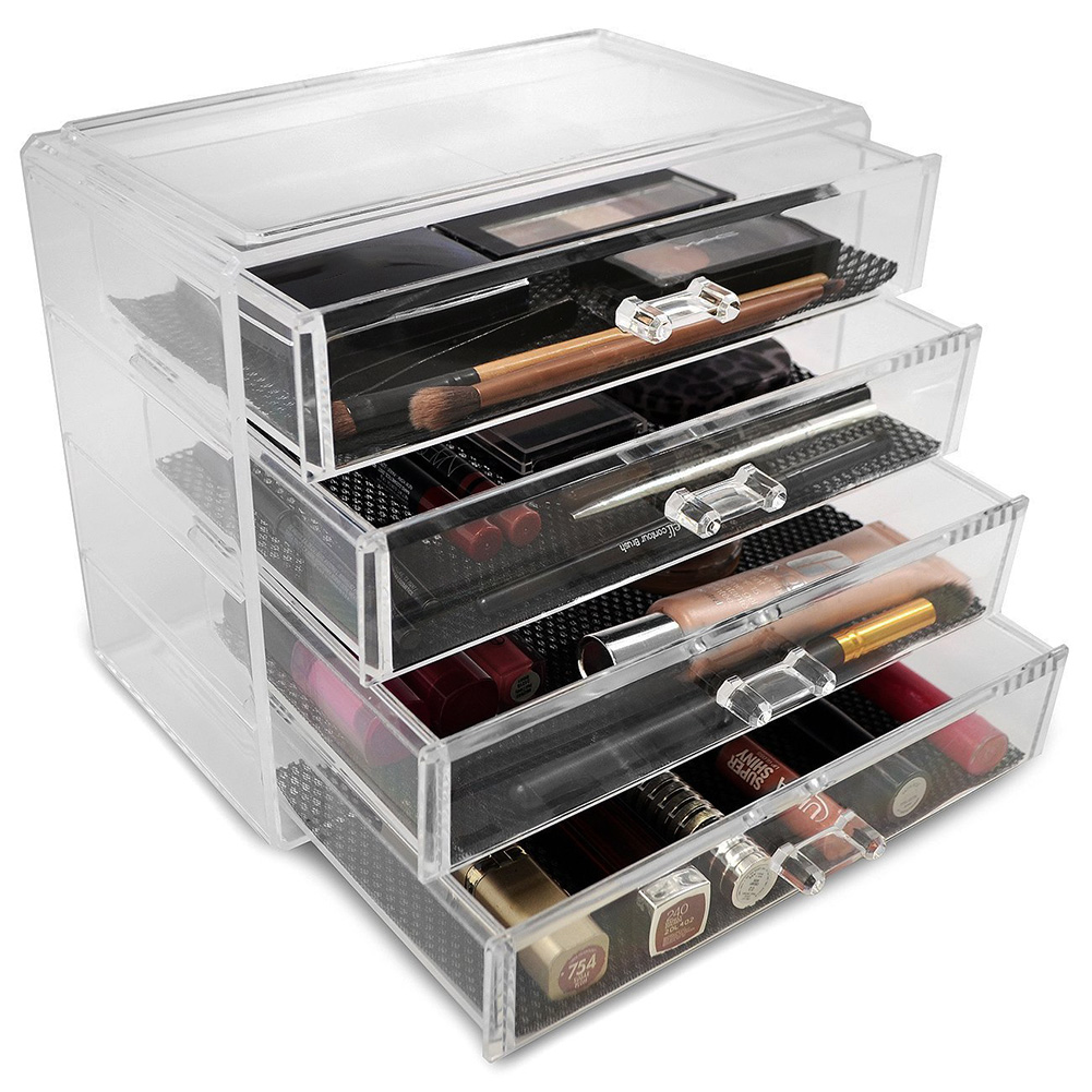 Cosmetic Organizer Clear Acrylic Makeup Drawers Jewelry Holder