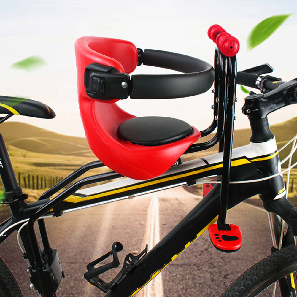 LIOOBO Child Bike Seat Kids Foldable Preposed Safety Seat Electrombile Front Seat for Kids Bicycle Children ï¼ˆBlackï¼‰
