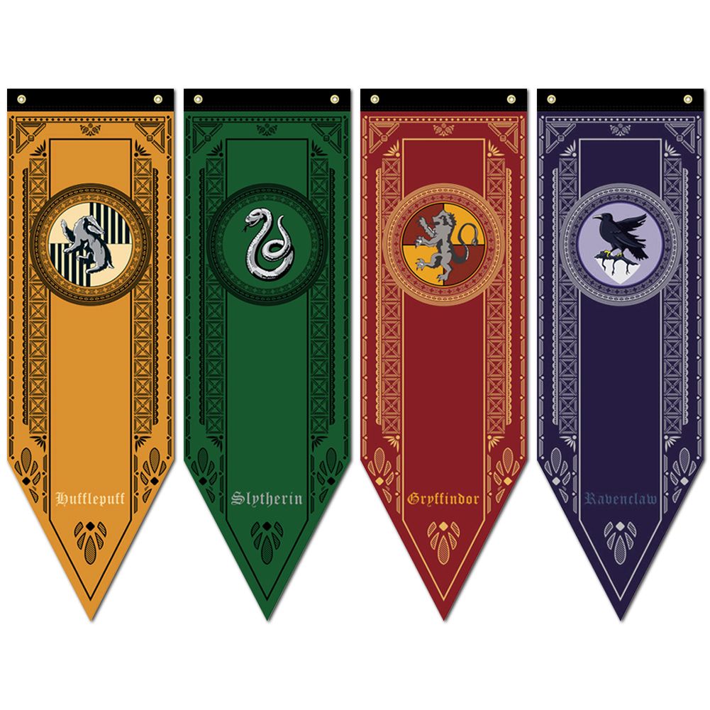 4 Colors/SET Harry Potter Hogwarts House Decor Banner Flag Wall Hanging ...