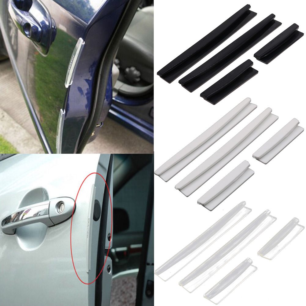 4 PCS SET BLACK BLADE CAR DOOR EDGE GUARD BUMPER SCRATCH PROTECTOR MOLDING TRIM