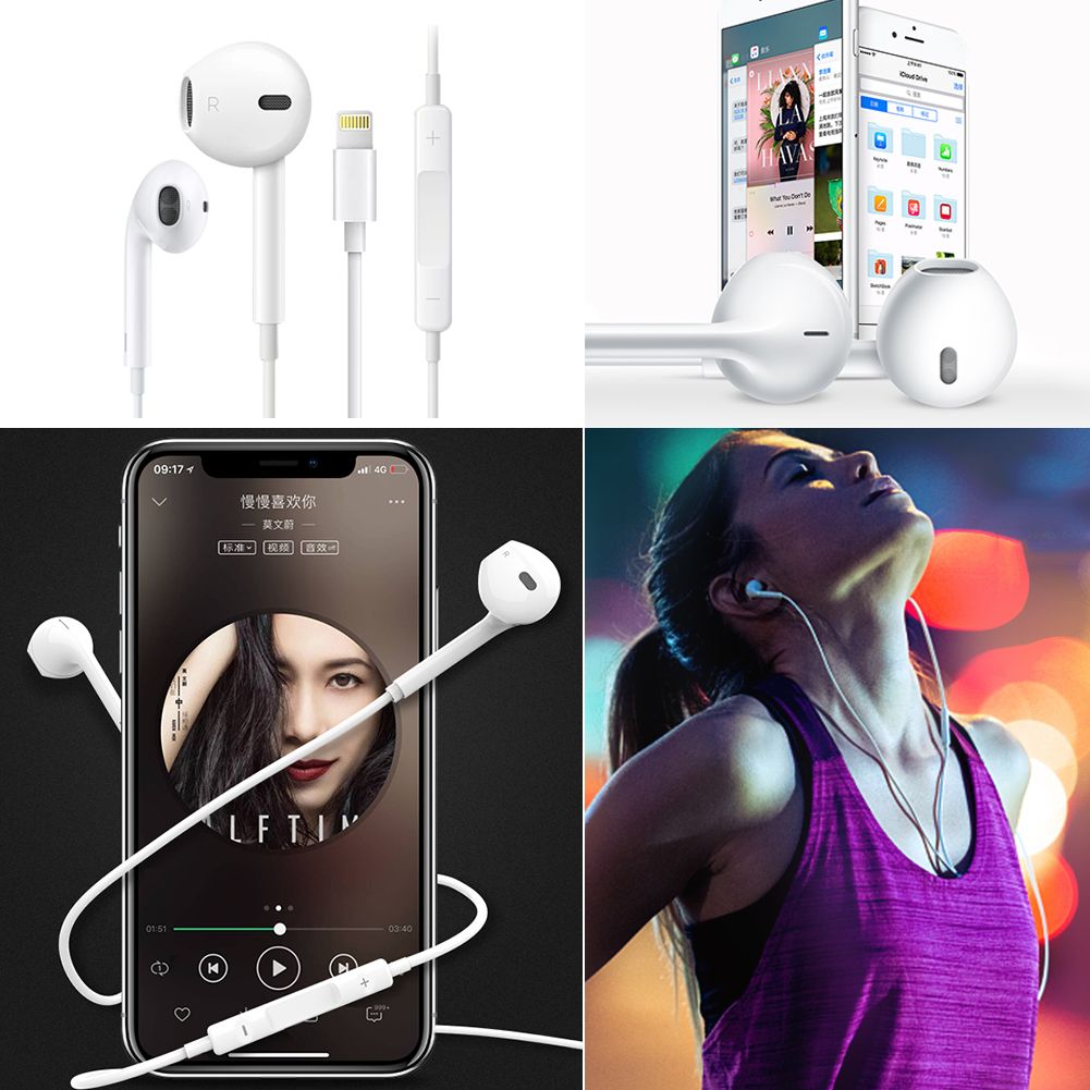 For Apple iPhone X 8 7 7 Plus Bluetooth Earphone Wired Headset Volume Headphone eBay