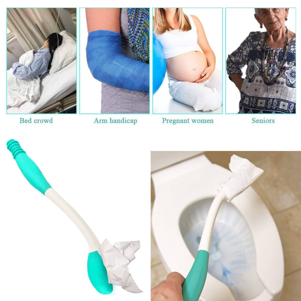 Long Reach Comfort Bottom Wiper Holder Toilet Paper Grip Self Wipe Aid