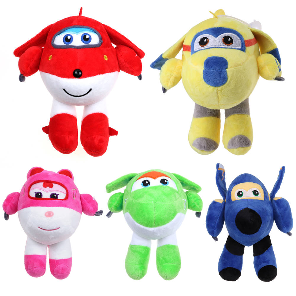 Super Wings Cartoon Character Airplane Plush Puppet Action Figure Toys 20cm