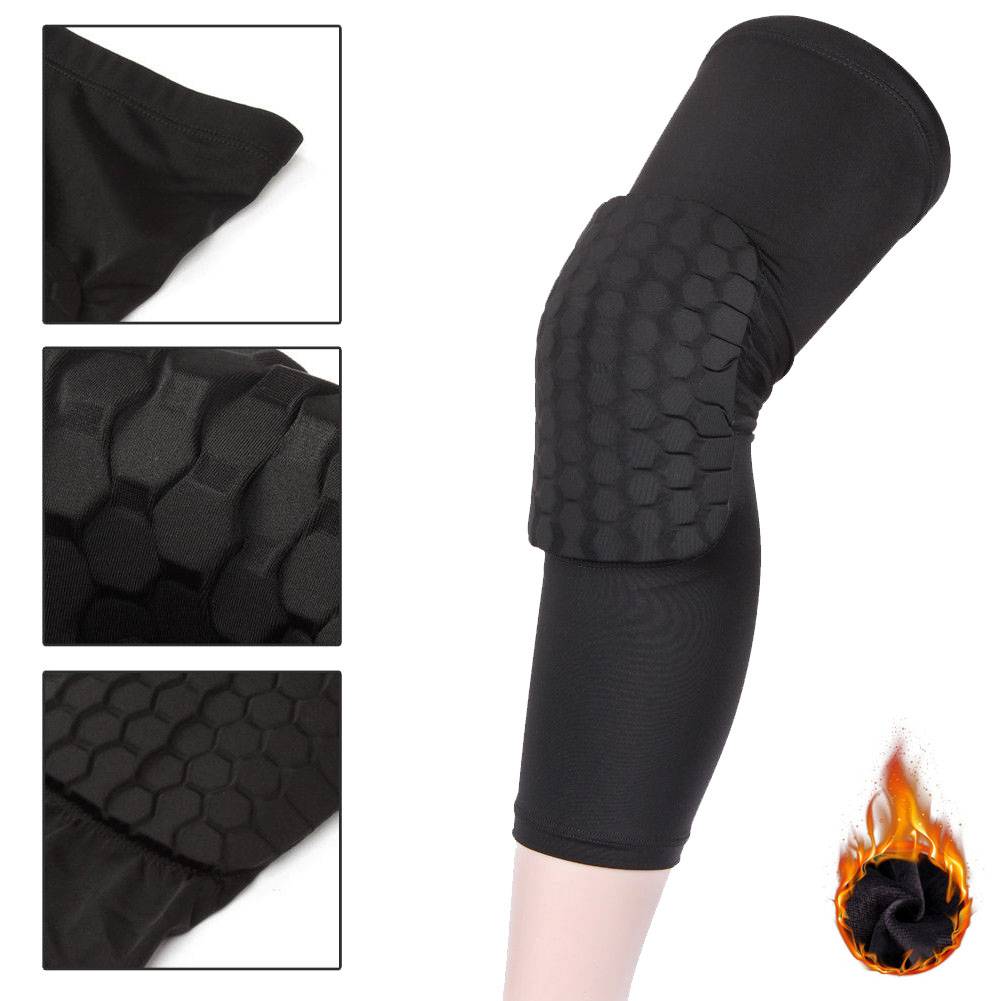 Men Sports Knee Pads Breathable Honeycomb Long Knee Support Pad ...