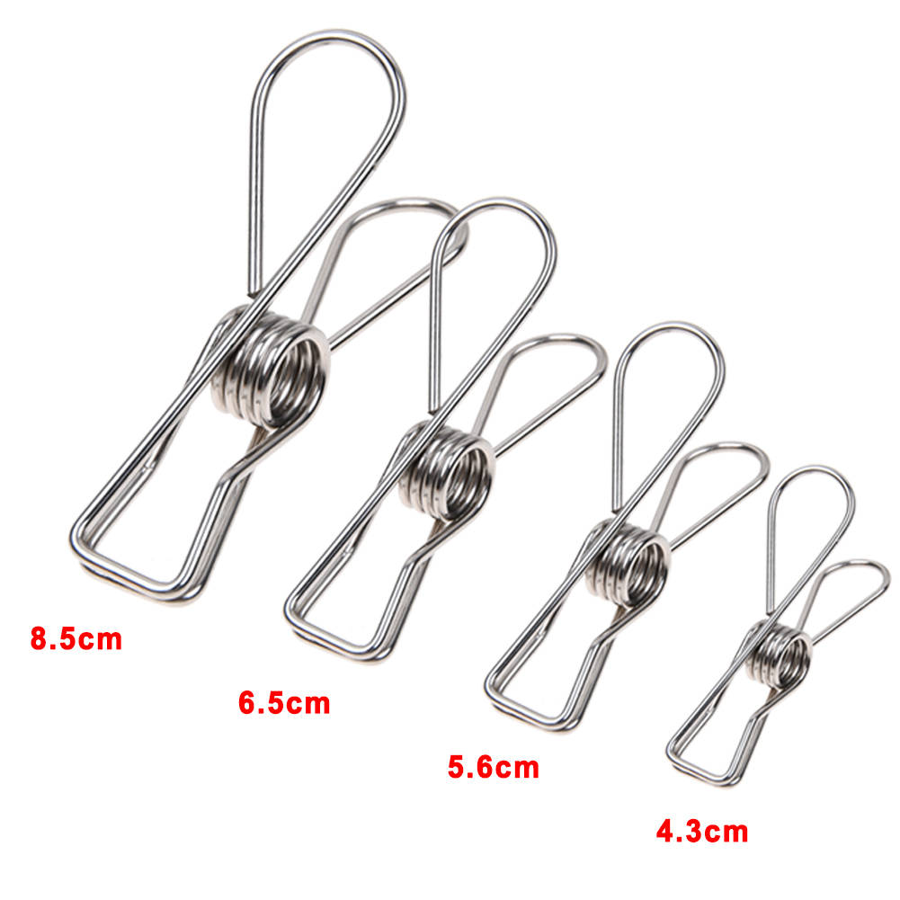 6 //10//15 Pcs Stainless Steel Clothes Pegs Hanging Clips Pins Laundry Metal Clamp