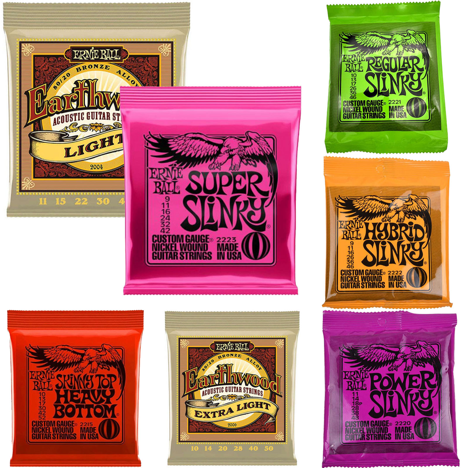 Ernie Ball 2240 Slinky RPS Regular E-Gitarre Saiten Messing Ball End Satz