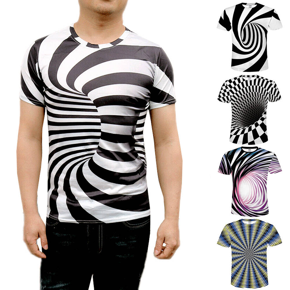 3D Optical illusion T-Shirt Hypnosis Swirl Men's Funny ...
