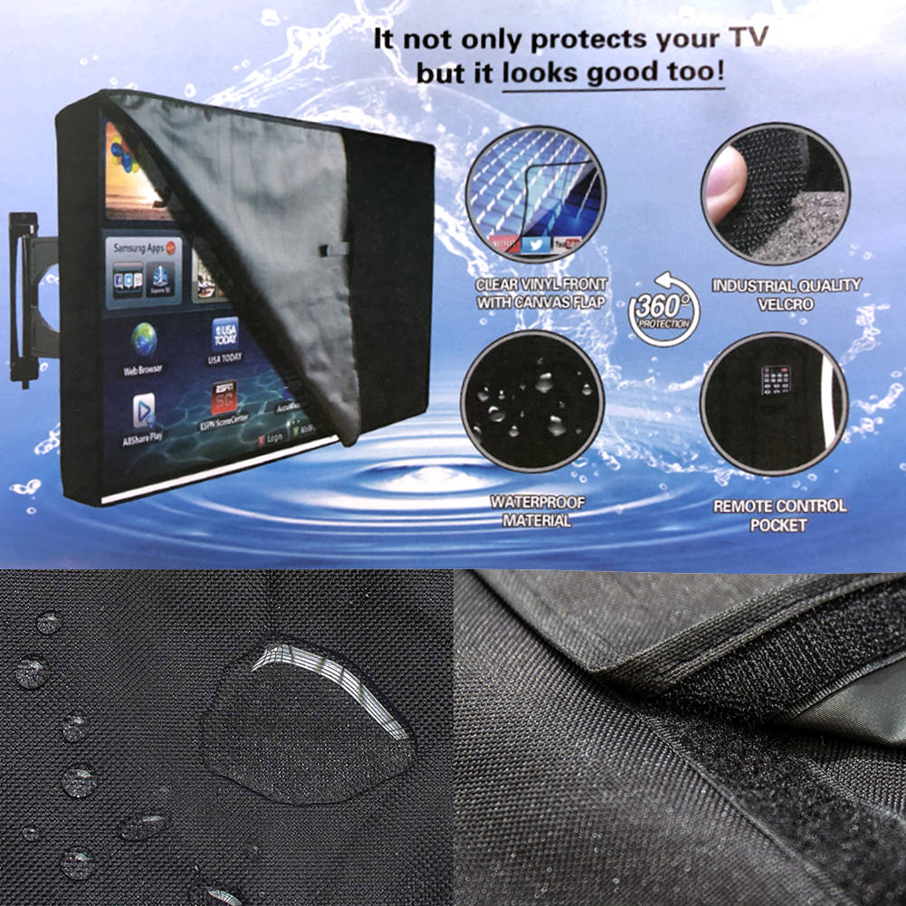 LCD Black 36 38 Weatherproof Universal Protector for LED Built in Fully Covered Bottom /& Remote Storage Avion Gear Outdoor TV Cover Plasma TV Screens Fits Standard Mounts and Stands