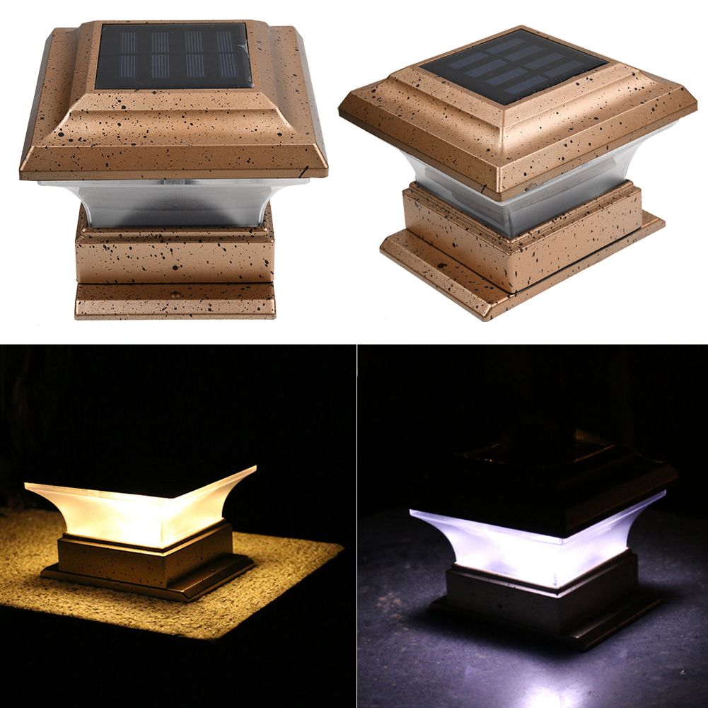 Solar LED Pfosten Plattform Kappen Quadrat Zaun Licht Garten Landschaftslampe DE