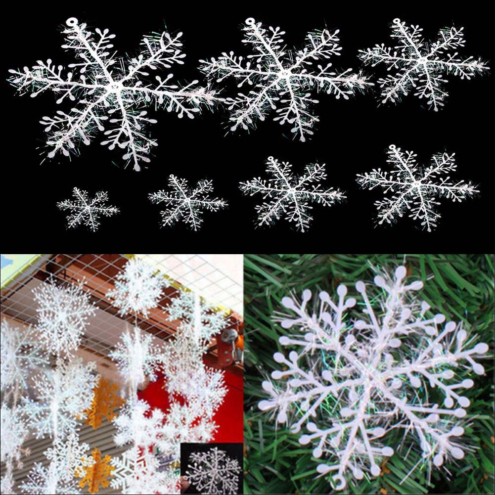 30PCS Winter Snowflakes Hanging Window XMAS Christmas Tree Festival Party Decor