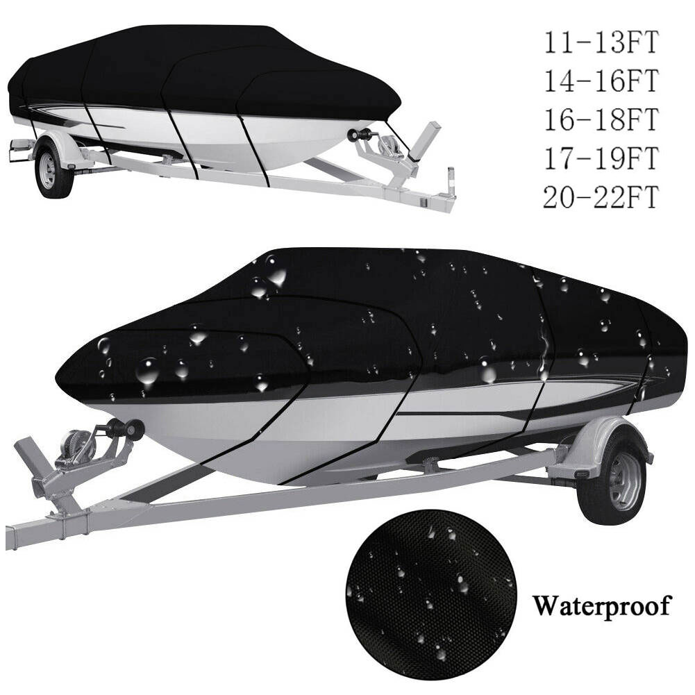 210D Heavy Duty Boat Speedboat Bass Cover 11 16 20 Ft Waterproof Fish Ski V...