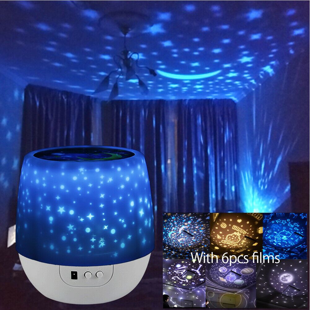 Details about Kids Star Night Lights Led Rotating Starry Projector Nursery  Lamps Xmas GIFT