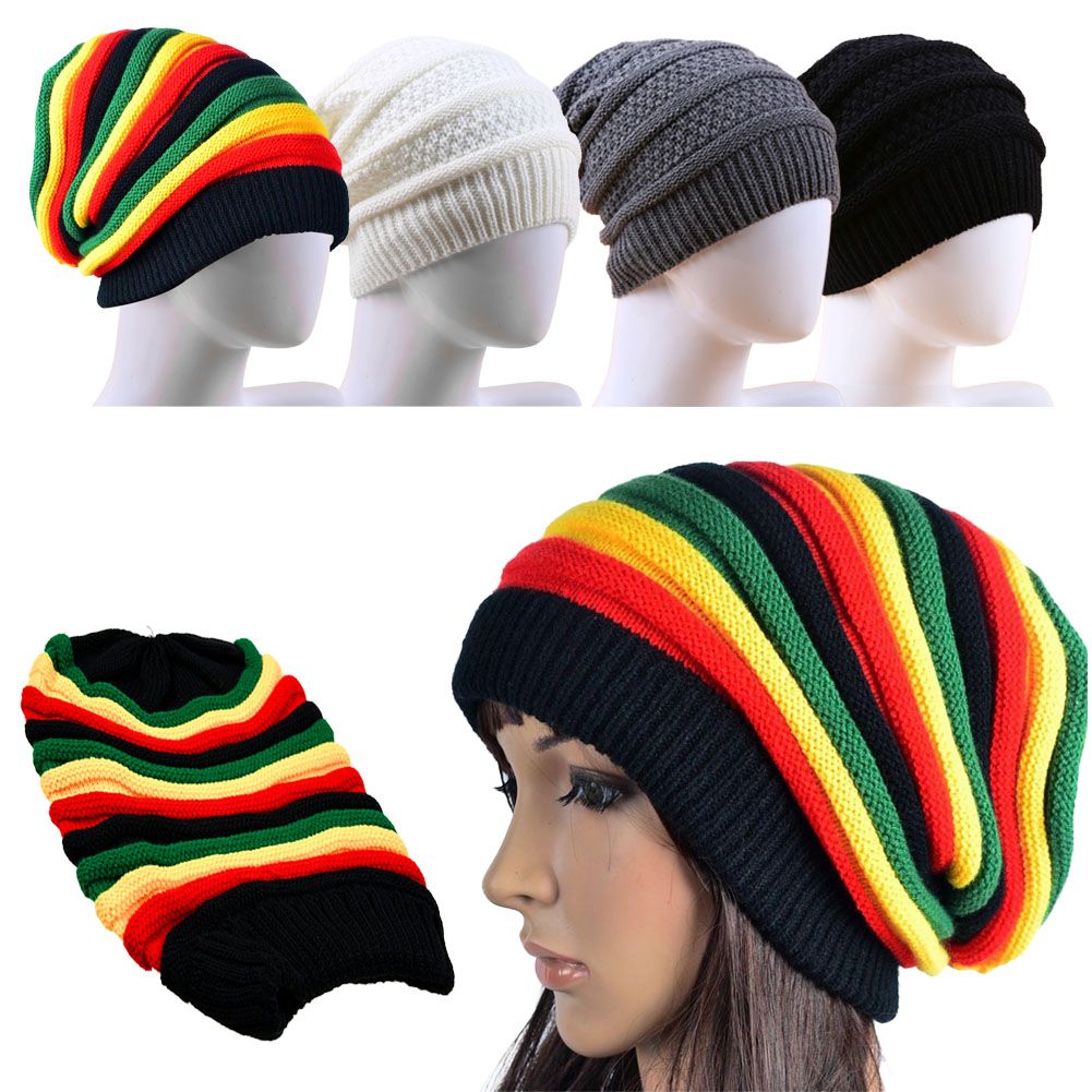 Men Women Unisex Knit Baggy Beanie Winter Hat Ski Slouchy Chic Knitted Cap Skull