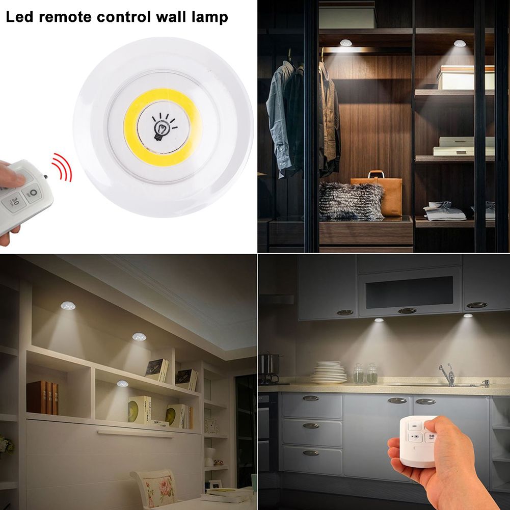 3Pack Wireless Remote LED Light Kitchen Cabinet Under Unit Cupboard