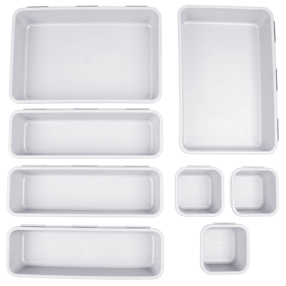 8er Set Schubladen Organizer Box Fach Einteiler Küche Kosmetik