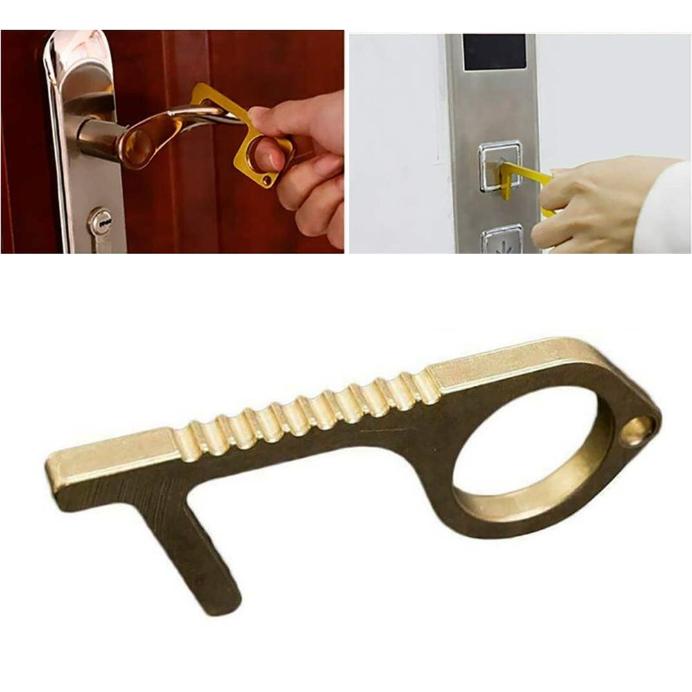 Portable Hygiene Non-Contact EDC Door Opener Elevator Keychain Tool Handle Key