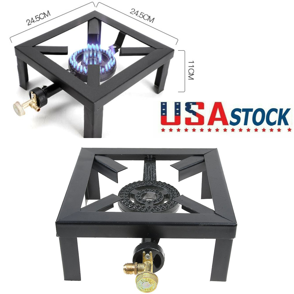 Portable Camp Stove Single Burner Cast Iron Propane Gas LPG Outdoor BBQ