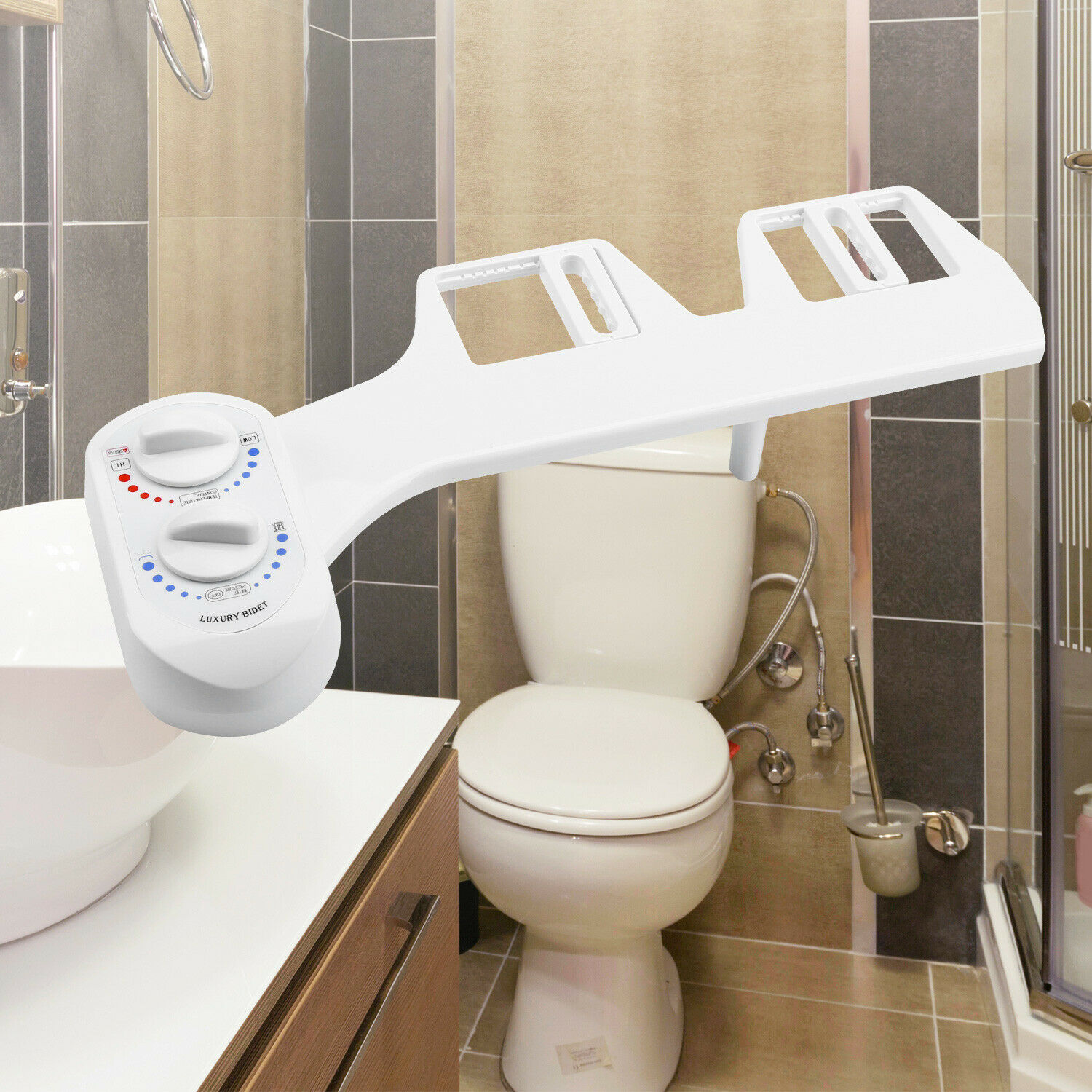 Bidet Fresh Water Spray Kit Non Electric Toilet Seat Attachment Clear