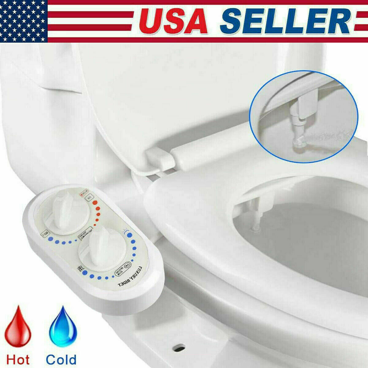 Bidet Fresh Water Spray Kit Non Electric Toilet Seat Attachment Clear