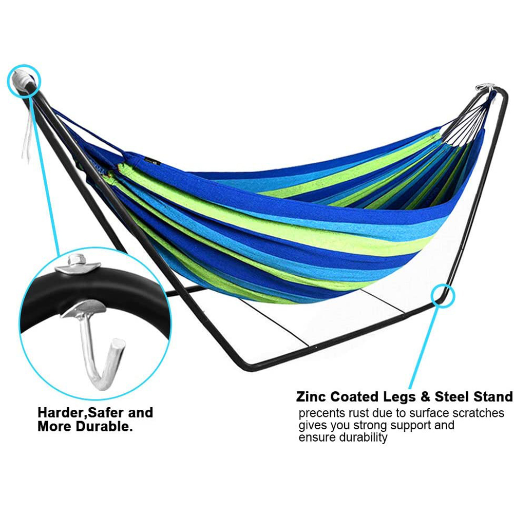 Hammock with Metal Stand Frame Double Person Garden Camping Outdoor