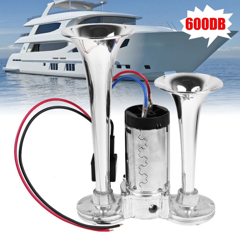 600db Auto Hupe Loud 12V / 24V Dual Trompete Horn Kompressor für Auto LKW  Boot Horn Hooter für Auto Sound Signal