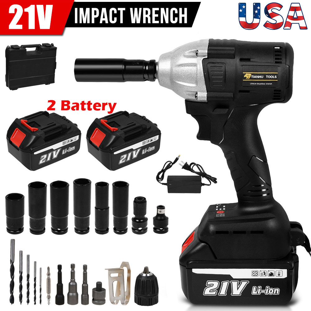 ONEVAN 2800Nm Cordless Impact Wrench – 1/2" High Torque Brushless – 20V W/ 2x 3Ah Li-Ion Batteries