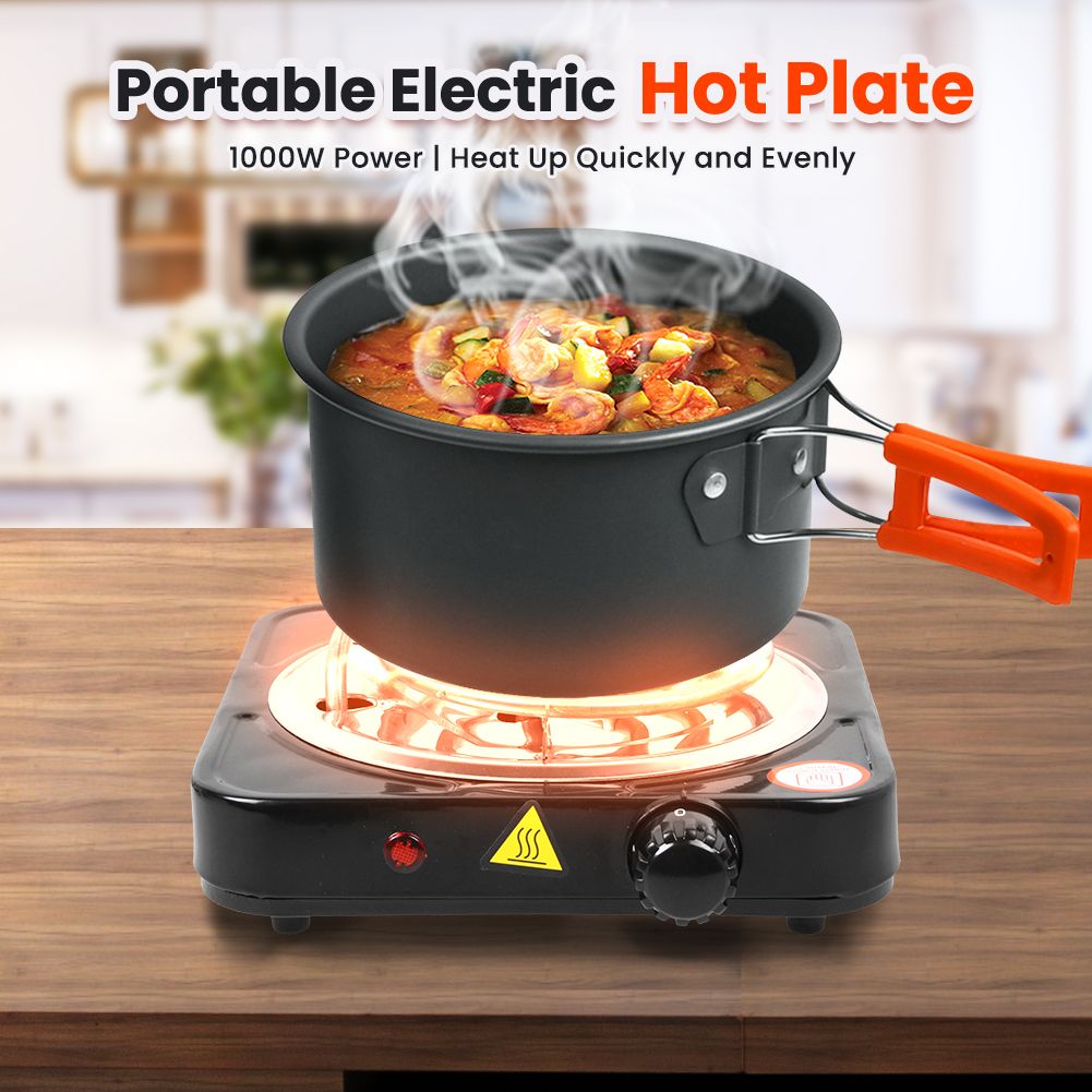 1000W Electric Stove Burners General Mini Portable Heater Heating Plate  Household Cooking Appliances Countertop Burners(US Plug)