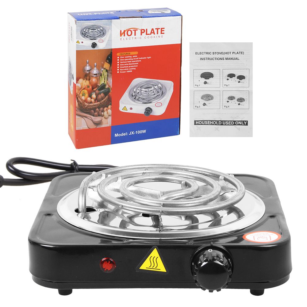 HElectQRIN 1000W Electric Hot Plate,Portable Hot Plate,1000W Electric Hot  Plate 5 Levels Compact Structure Stainless Steel Portable Electric Stove  For