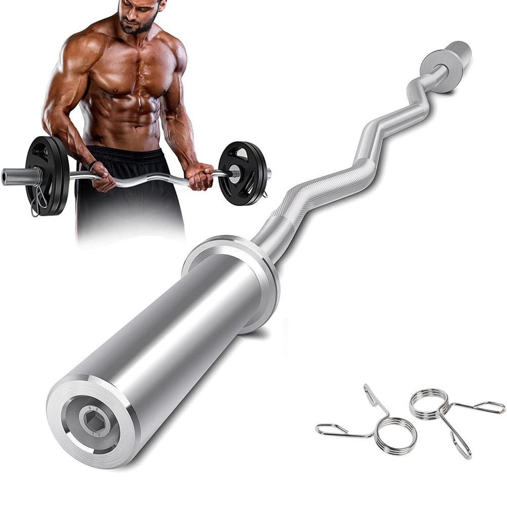 Curl Barbell Everyday Essentials Olympic Super Curl Bar, 48 Inch